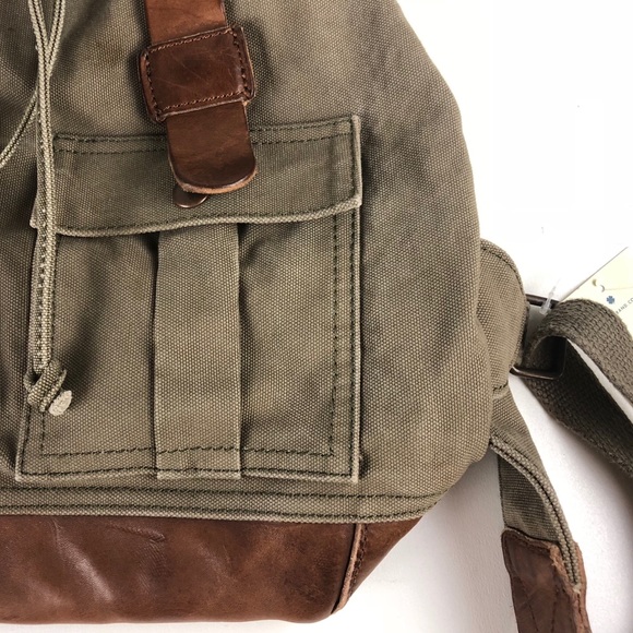 Lucky Brand Collectibles Canvas Leather Backpack - Picture 2 of 8